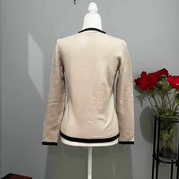 NEW CW Academia Wool V-neck Oversized Cardigan Sweater Cream Charcoal Sz… - Picture 4 of 16